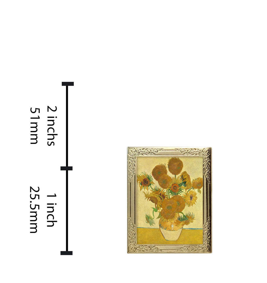 Real Sic - Art Frame Enamel Lapel Paint Pin - Sunflowers (1888)