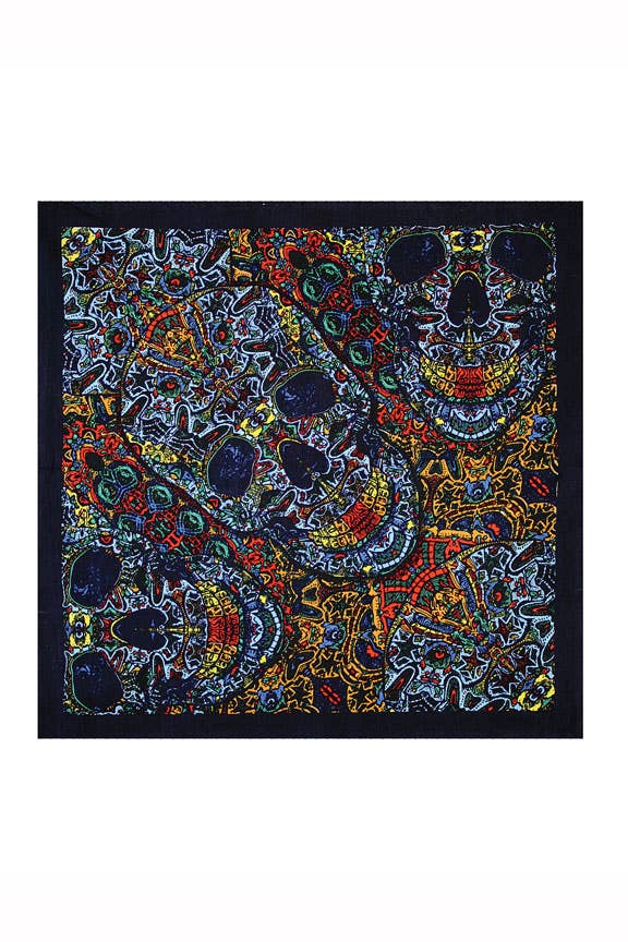 3D Bandana Psychedelic Skull Black