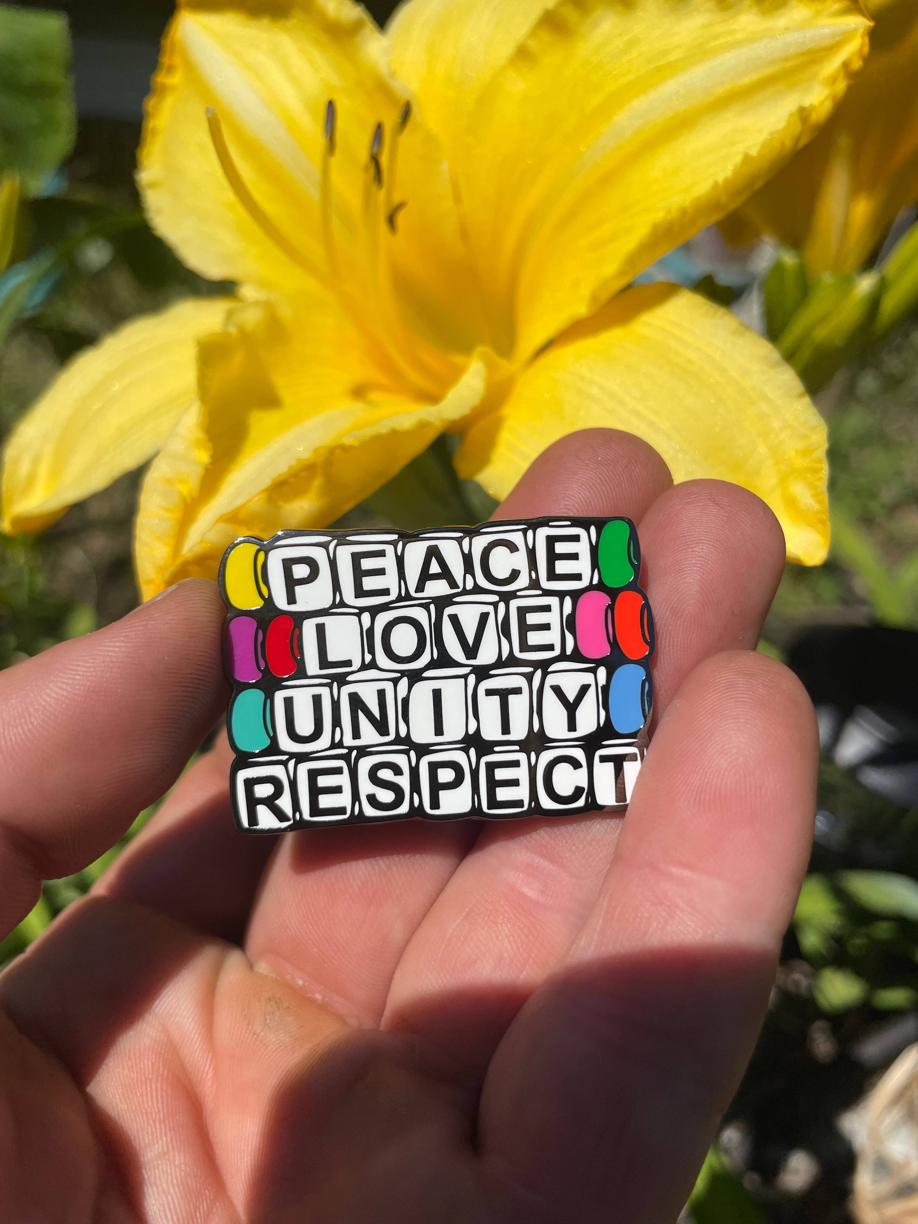 Mushroom Kingdom Pins - PLUR Pin – 1.75" Peace Love Unity Respect EDM Culture Pin