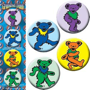 Square Deal Recordings & Supplies - Pin-on Button - 1.25 Inch - Grateful Dead - Set Of Four