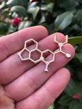 Mushroom Kingdom Pins - LSD Molecule Pin – 1.5" Gold Science Lapel Collectible