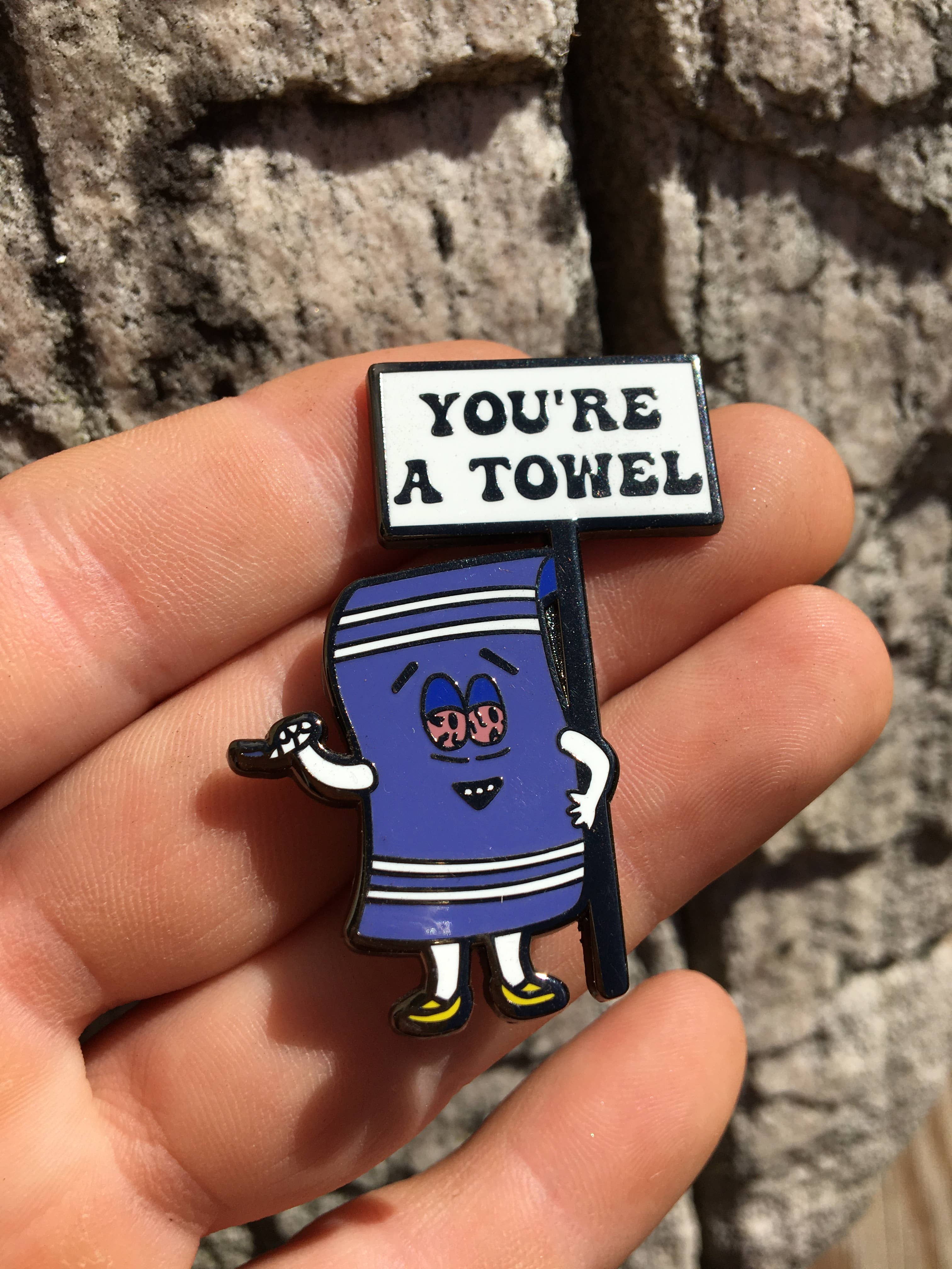 Mushroom Kingdom Pins - Towlie You’re A Towel Rage Staff Festy Hat Pin – 1.5" 