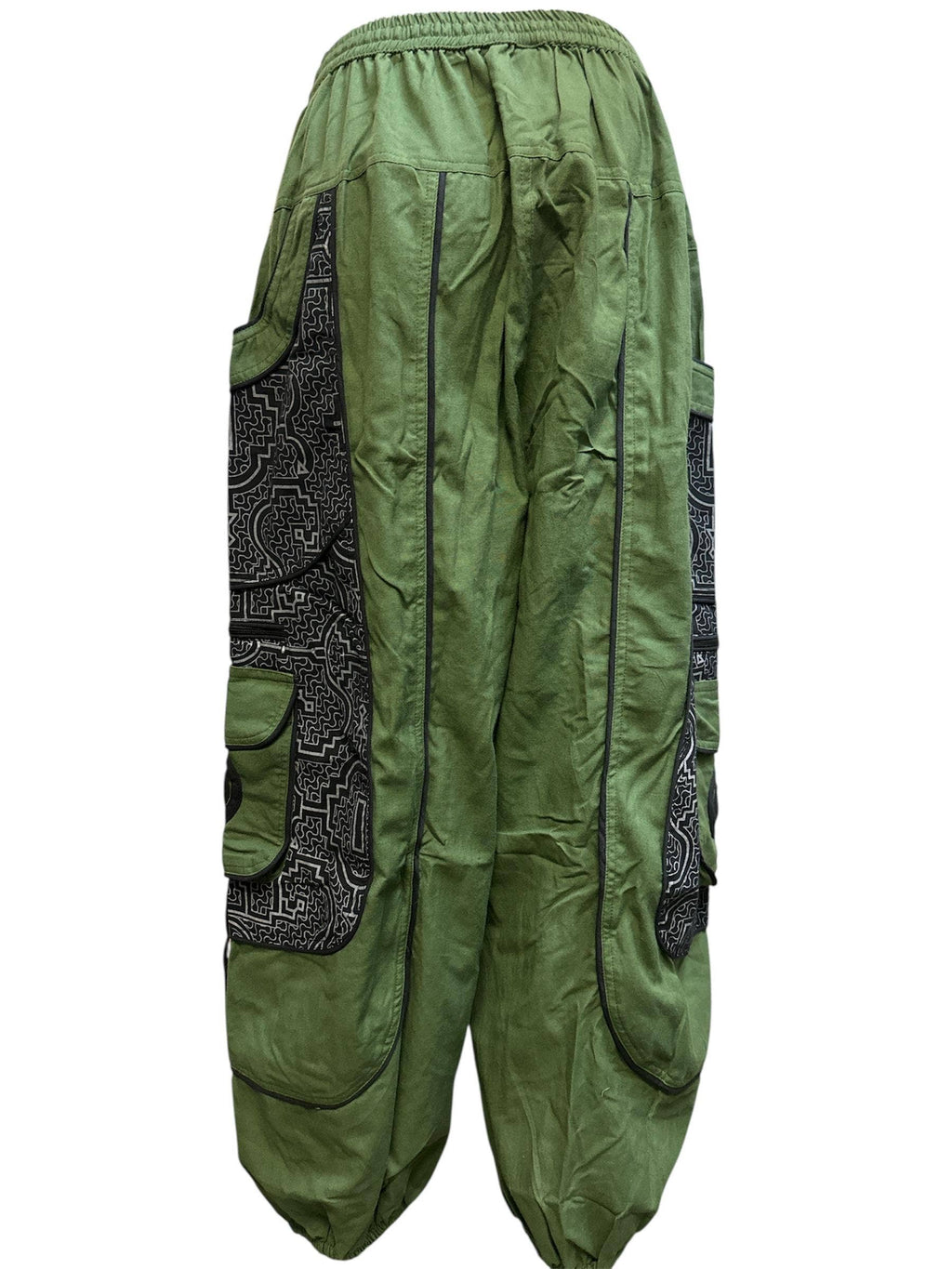 Emb Pocket Green Himalaya Boho Pant