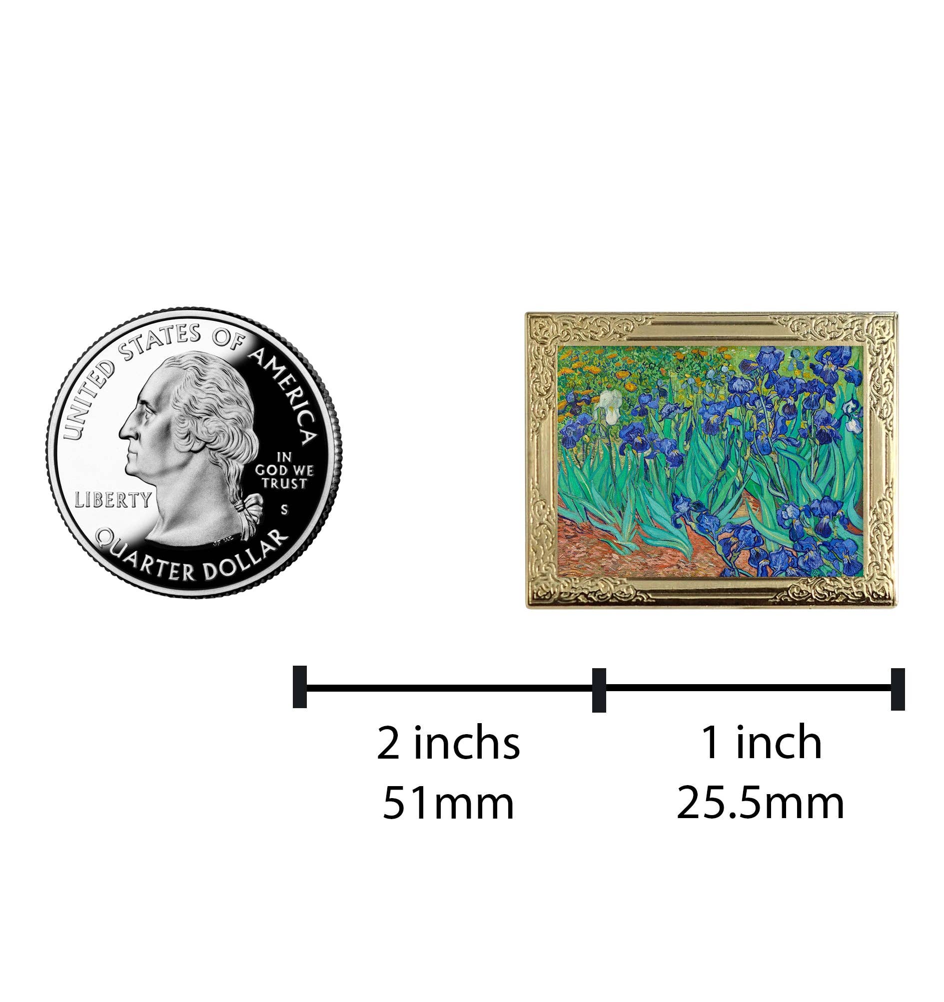 Real Sic - Art Frame Enamel Lapel Paint Pin - Irises (1889) By van Gogh