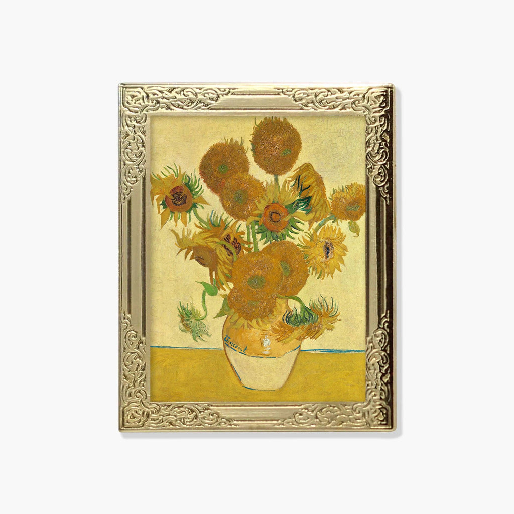 Real Sic - Art Frame Enamel Lapel Paint Pin - Sunflowers (1888)