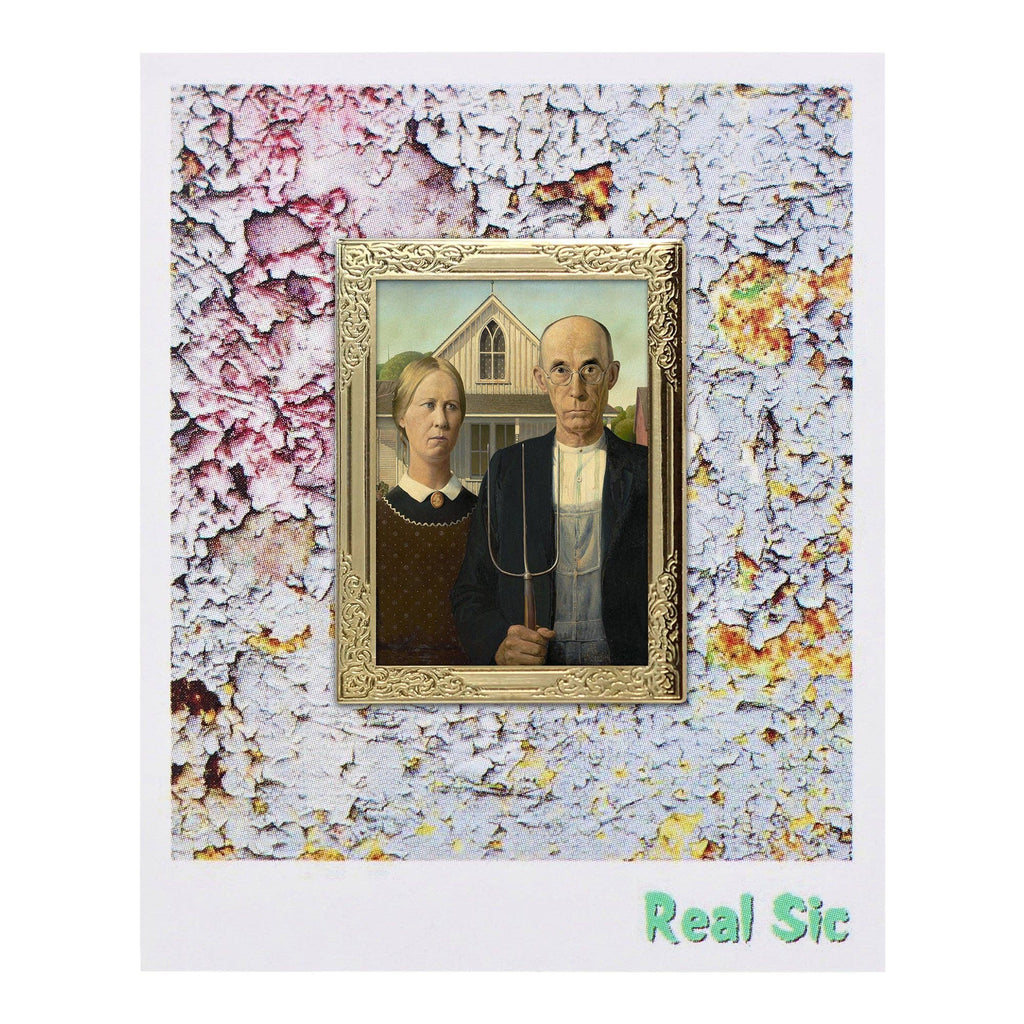 Real Sic - American Gothic by Grant Wood Art Frame Pin Museum Souvenir