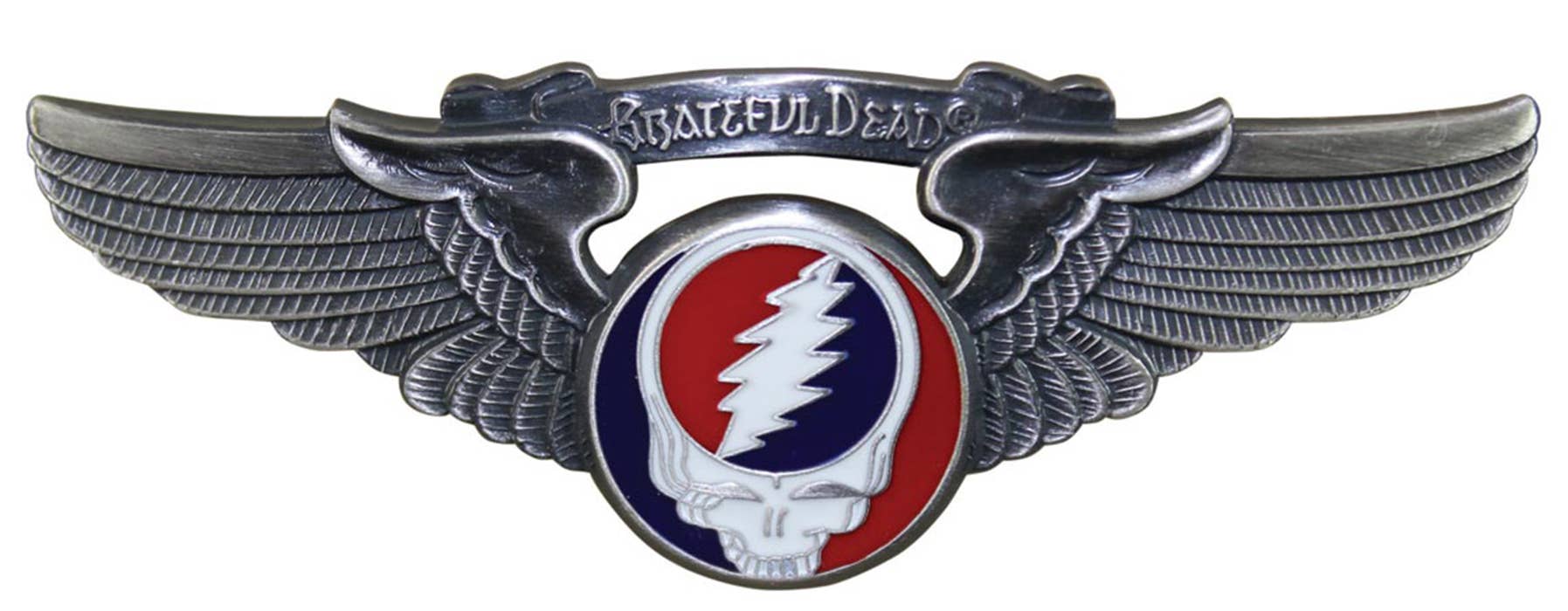 Grateful Dead SYF Skull Pilot Pin Rockwings 2 Sizes