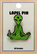 Square Deal Recordings & Supplies - Enamel Pin - Alien - Zen With Third Eye - Sci Fi UFO Fun
