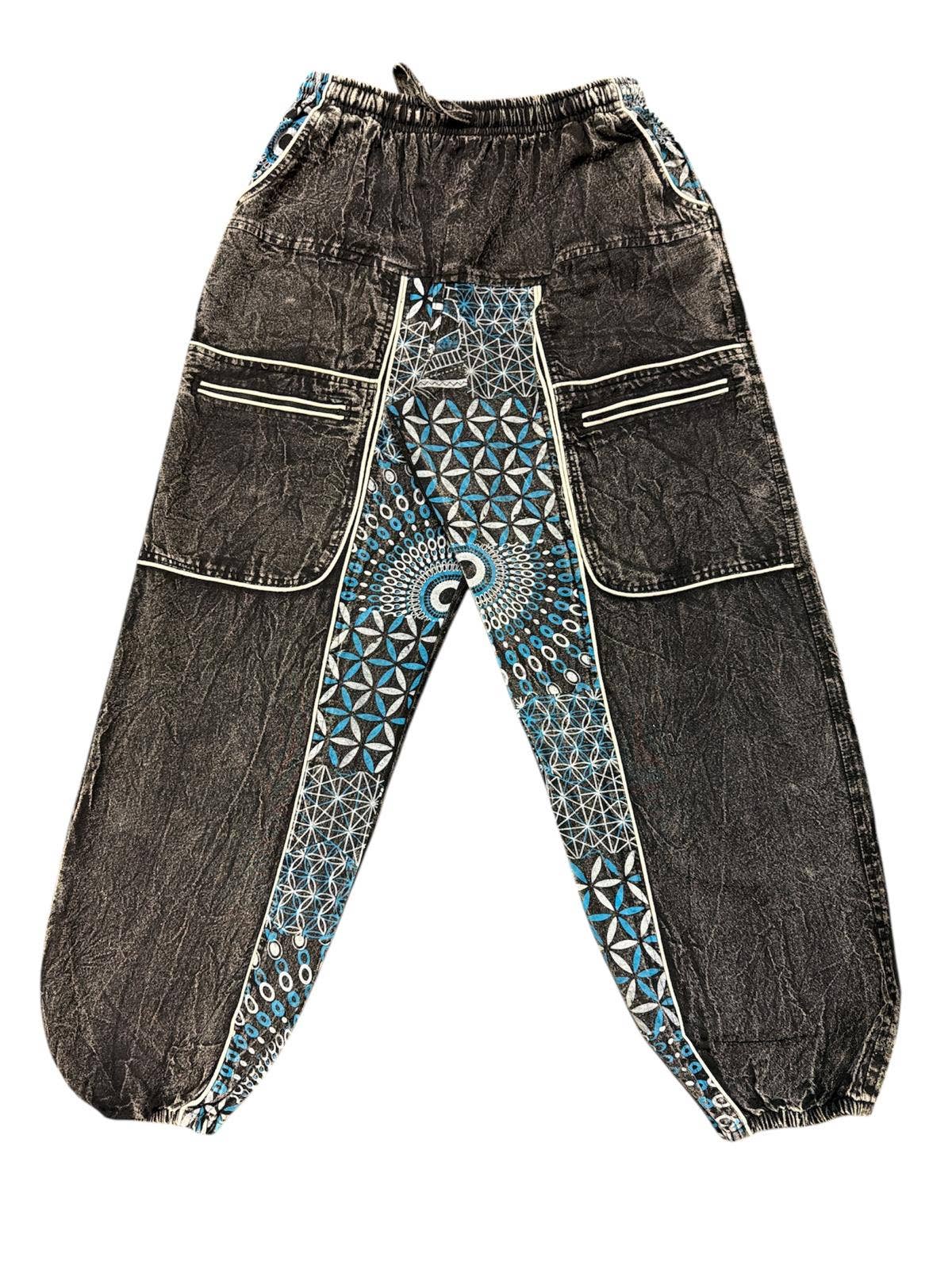 Cotton Stonewash Patchwork Festival Pant
