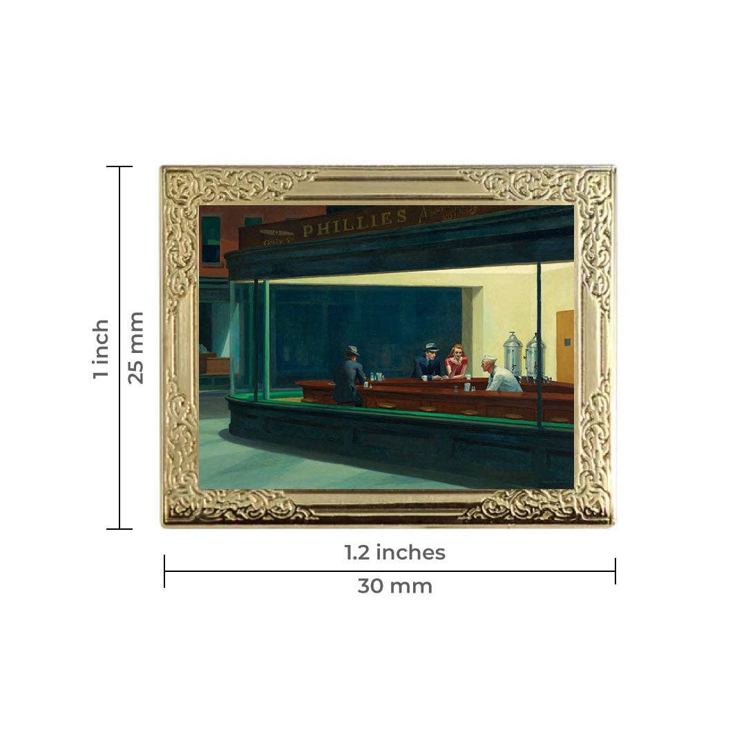 Real Sic - Nighthawks by Edward Hopper. Art Frame Pin - Museum Souvenir Fine Art Lapel Pin