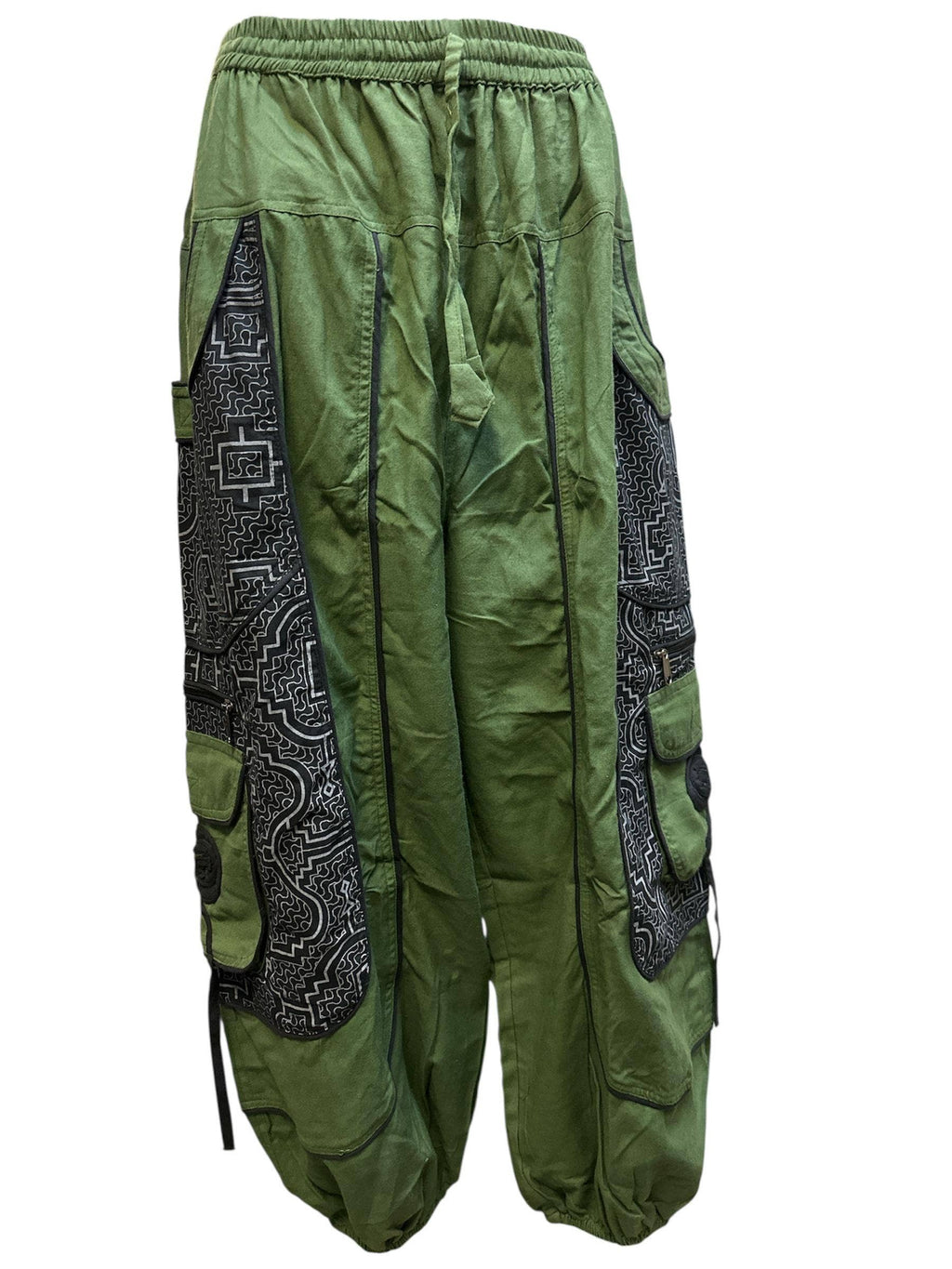 Emb Pocket Green Himalaya Boho Pant