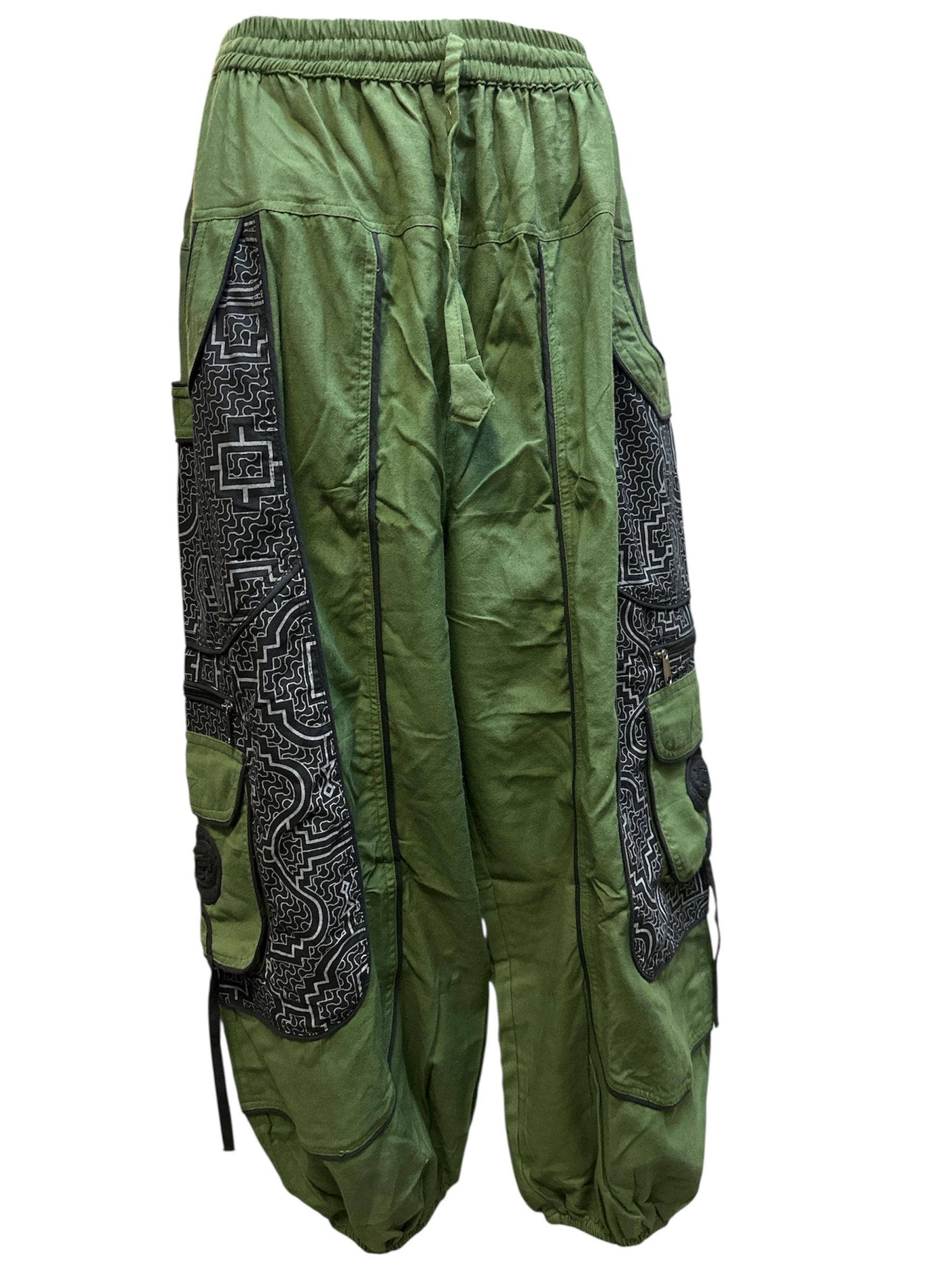 Emb Pocket Green Himalaya Boho Pant