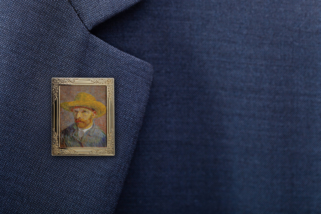 Real Sic - Vincent van Gogh Self-Portrait with a Straw Hat Art Pin