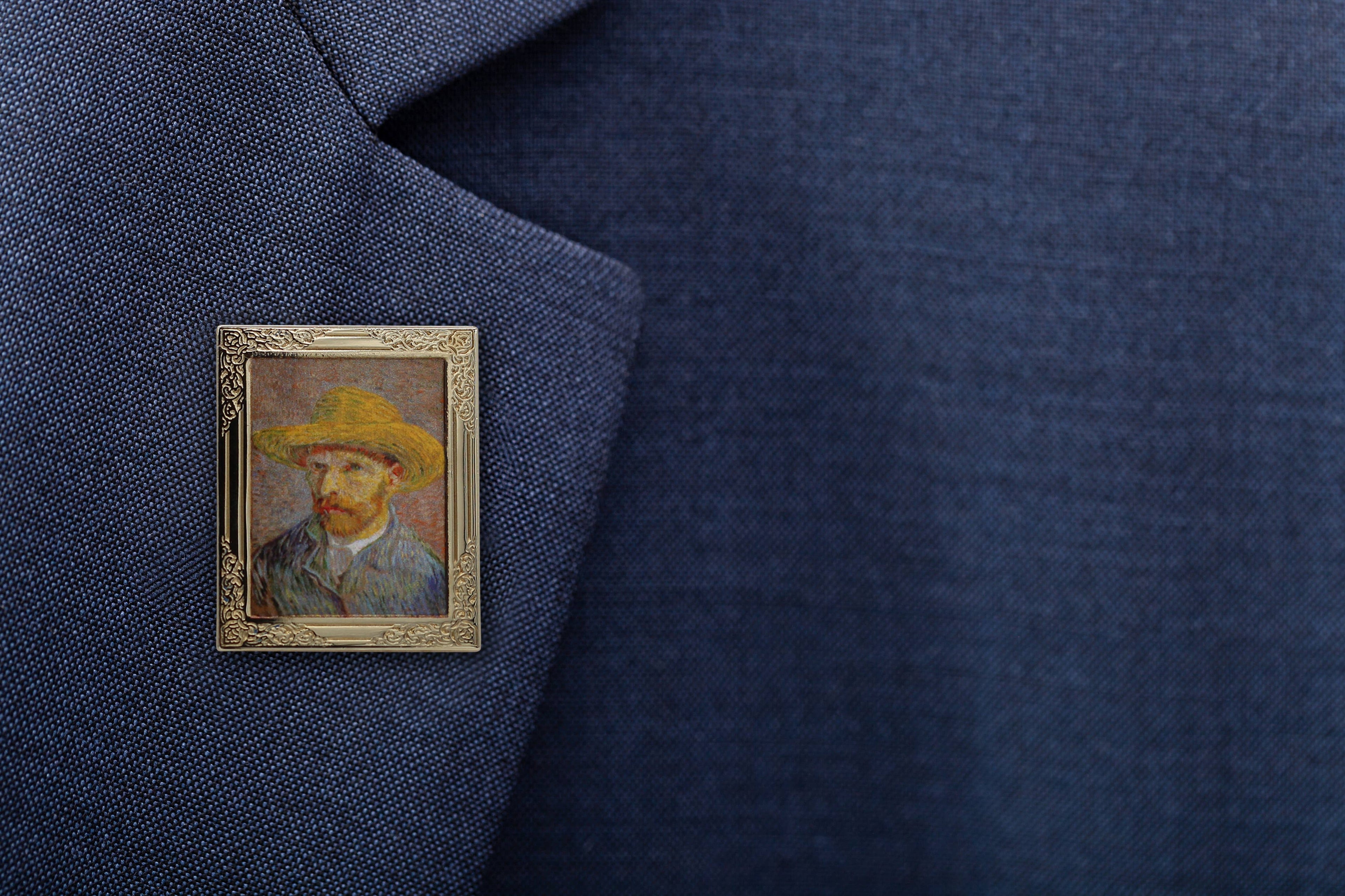 Real Sic - Vincent van Gogh Self-Portrait with a Straw Hat Art Pin