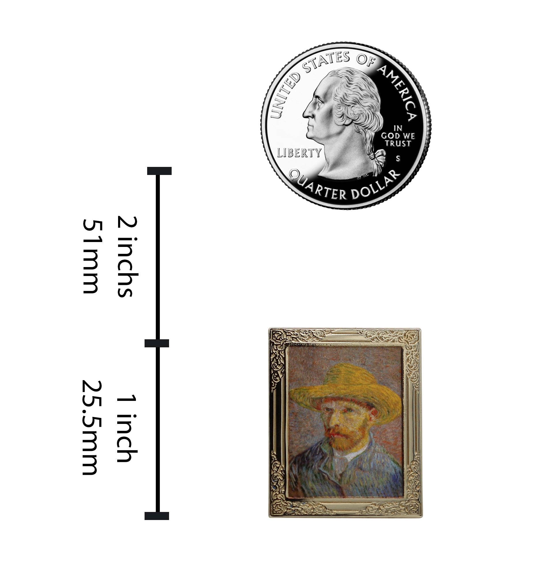 Real Sic - Vincent van Gogh Self-Portrait with a Straw Hat Art Pin