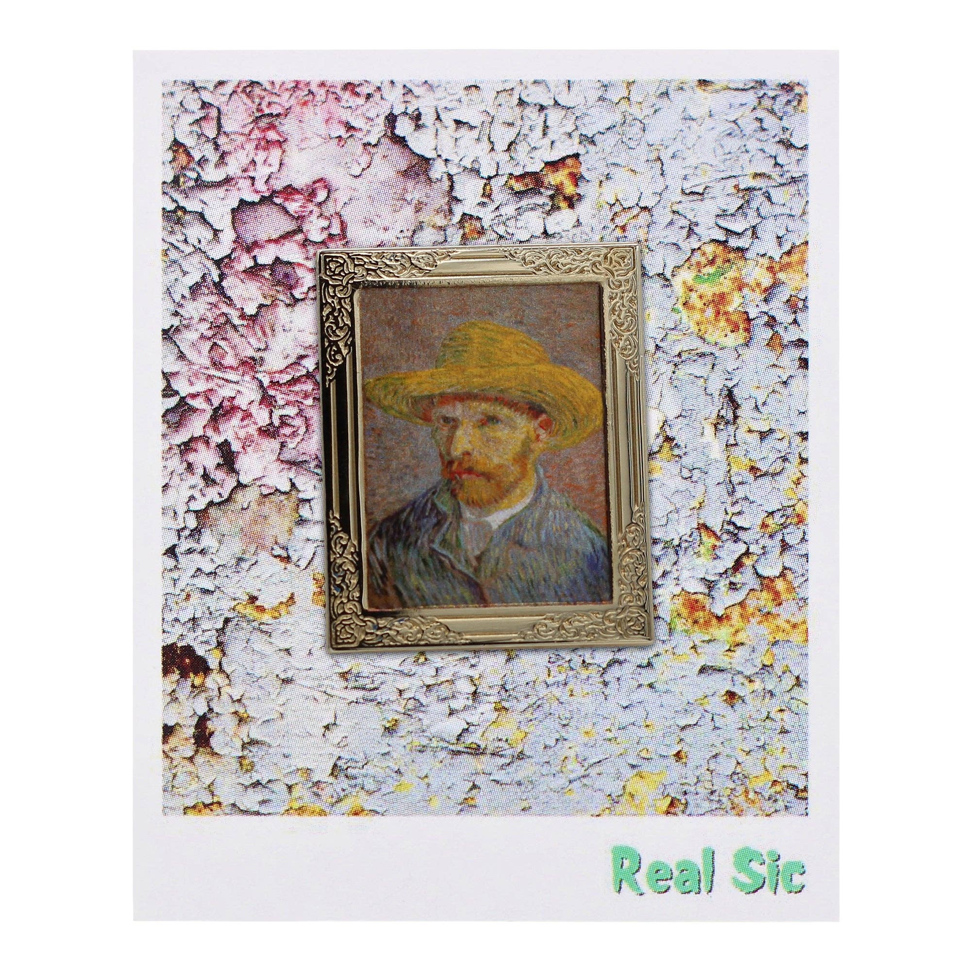 Real Sic - Vincent van Gogh Self-Portrait with a Straw Hat Art Pin