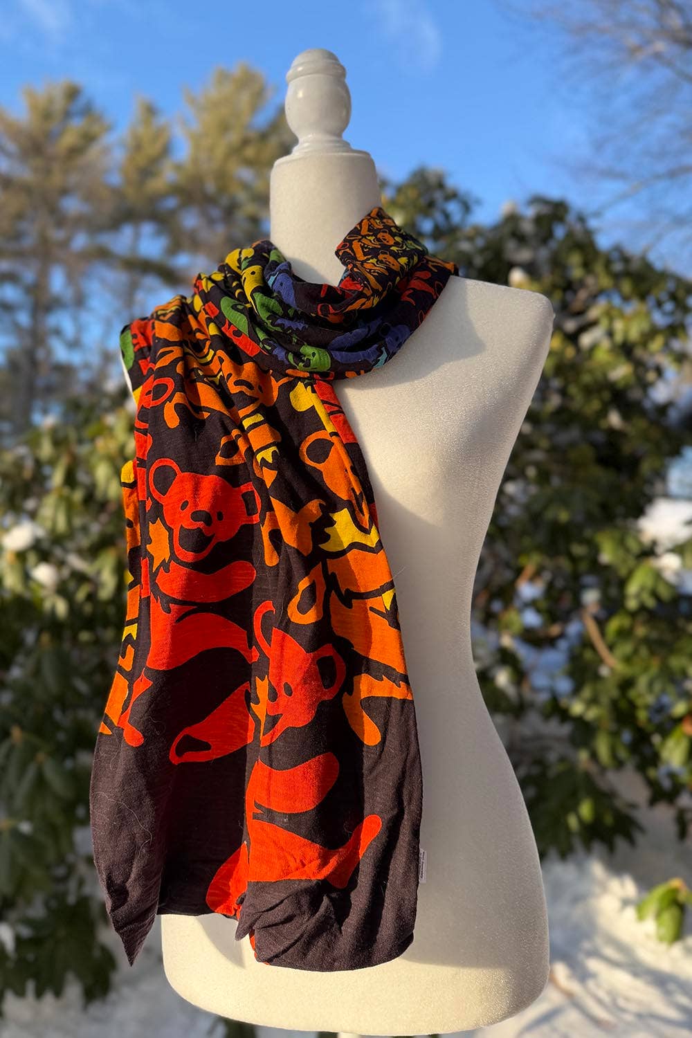Grateful Dead Long Warm Spiral Bears Scarf