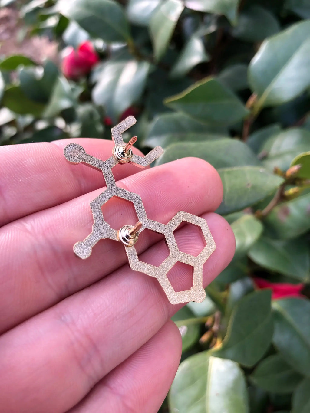 Mushroom Kingdom Pins - LSD Molecule Pin – 1.5" Gold Science Lapel Collectible