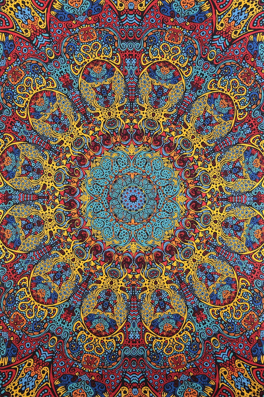 3D Tapestry Psychedelic Sunburst
