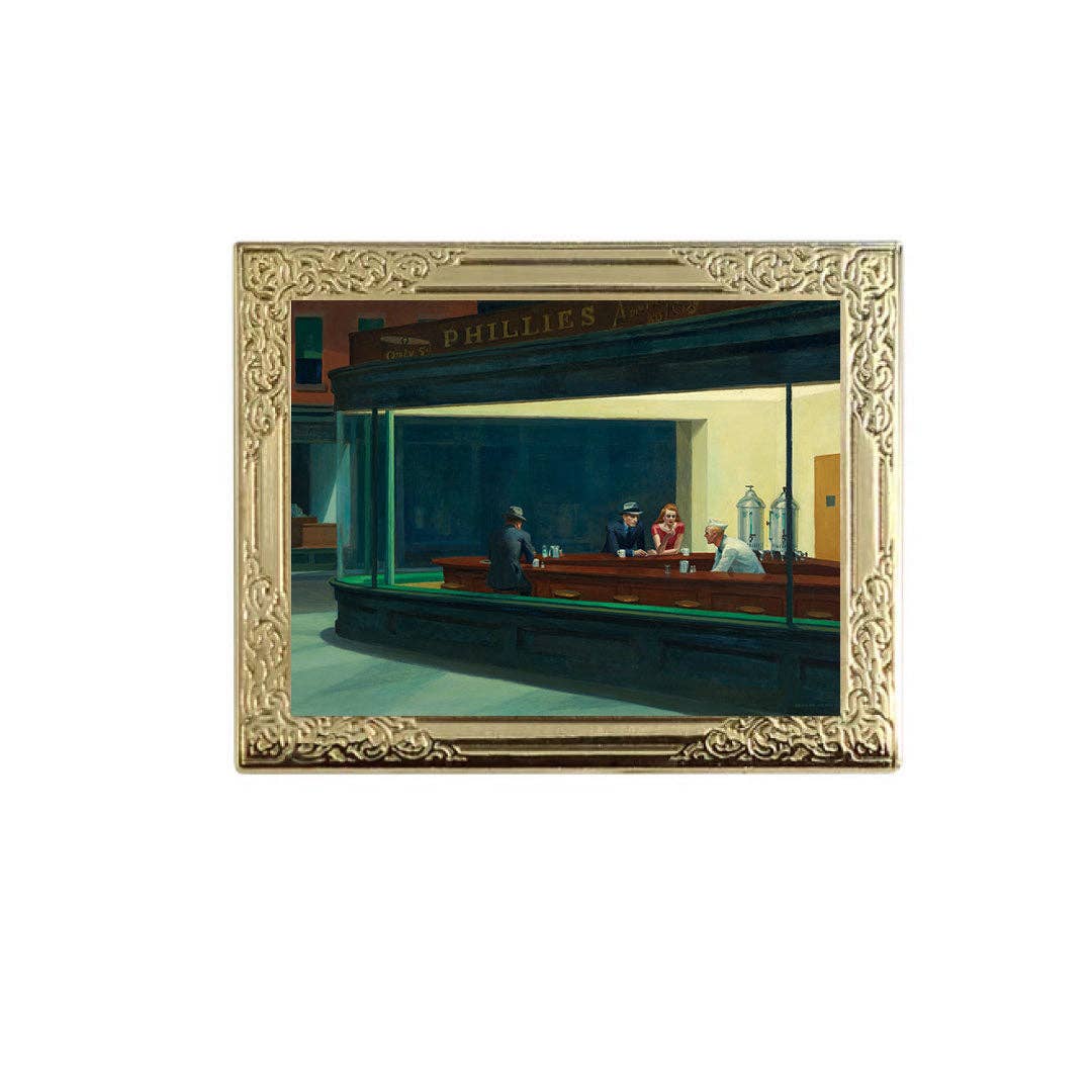 Real Sic - Nighthawks by Edward Hopper. Art Frame Pin - Museum Souvenir Fine Art Lapel Pin
