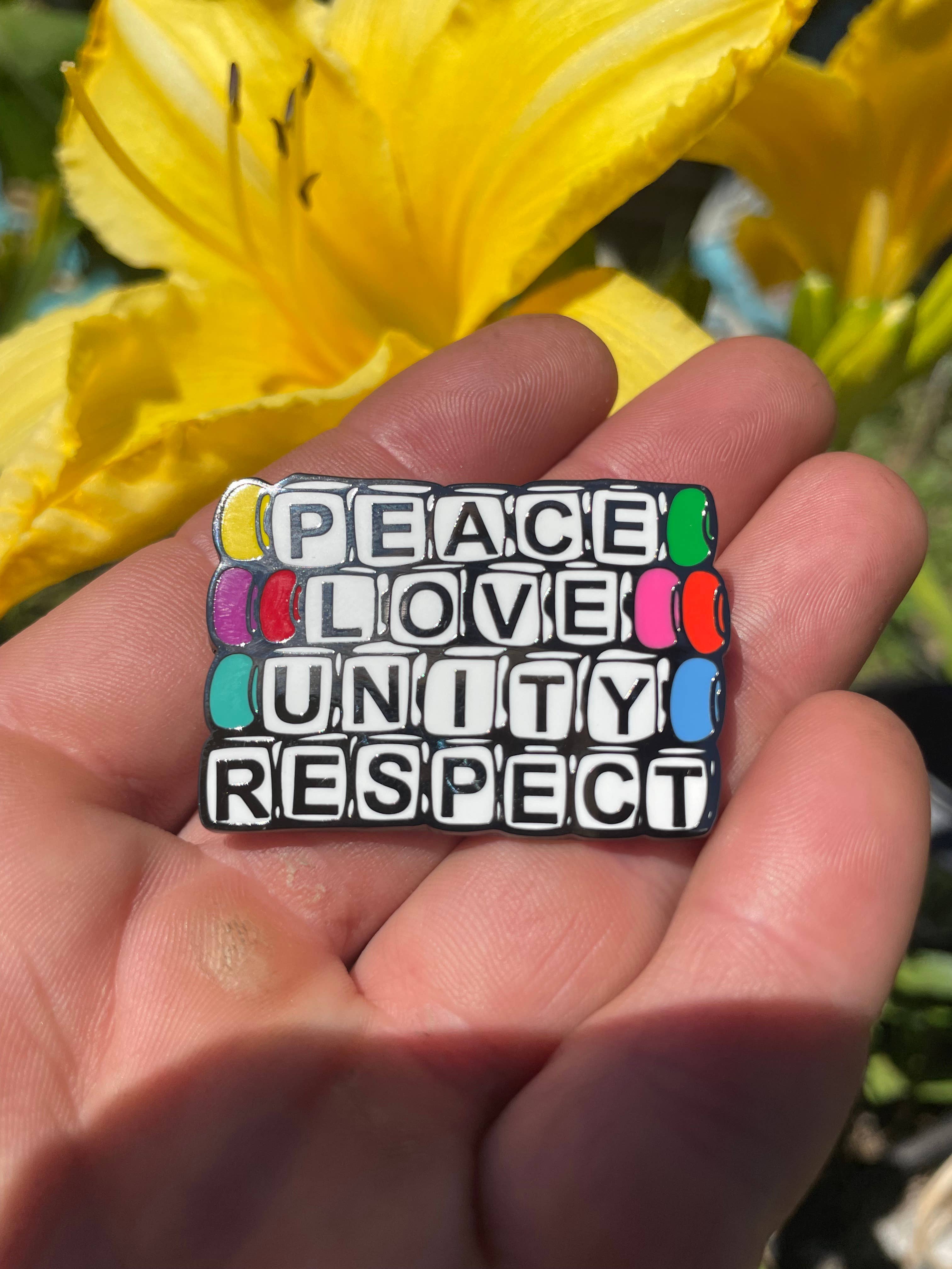 Mushroom Kingdom Pins - PLUR Pin – 1.75" Peace Love Unity Respect EDM Culture Pin