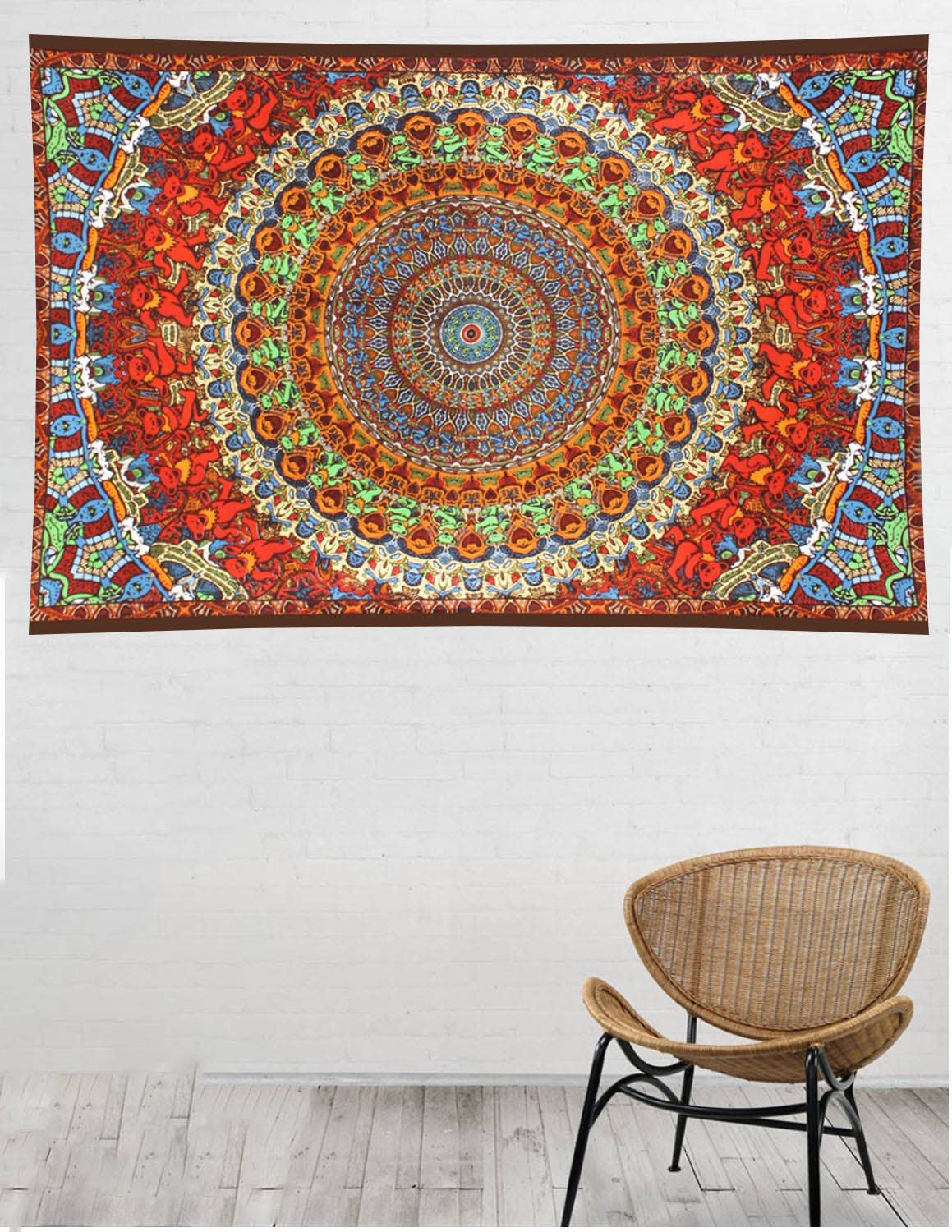 3D Grateful Dead Tapestry Bear Vibration Tapestries Licensed