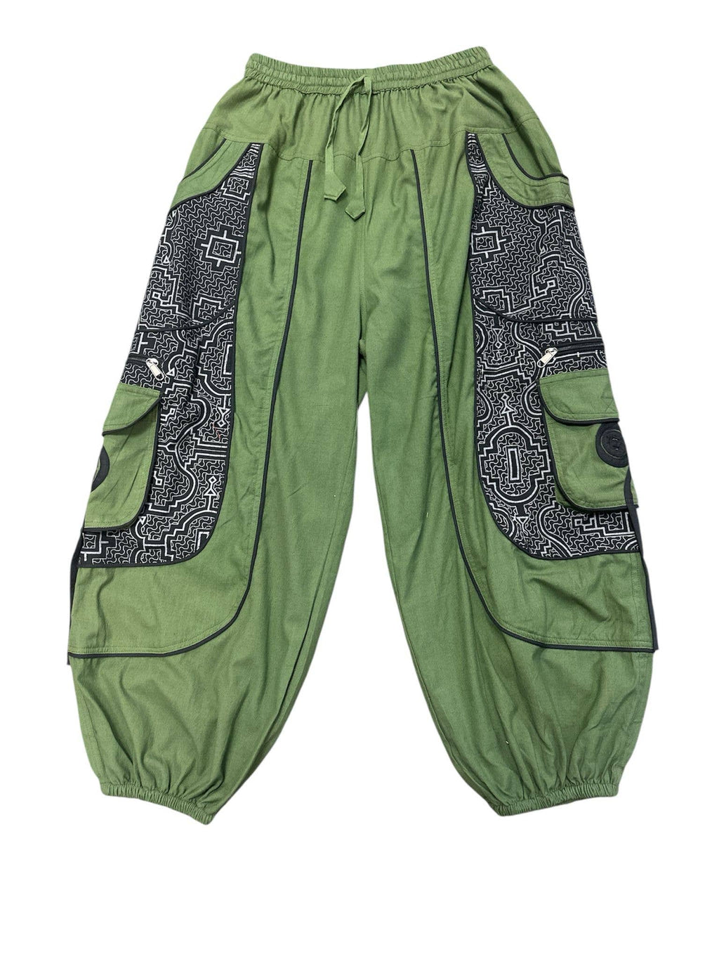 Emb Pocket Green Himalaya Boho Pant
