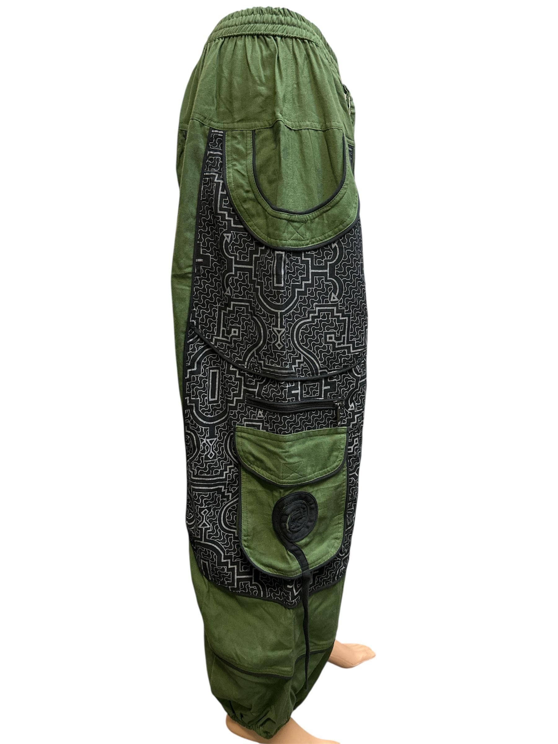 Emb Pocket Green Himalaya Boho Pant