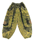 Green Patchwork Box Pocket Balloon Pant